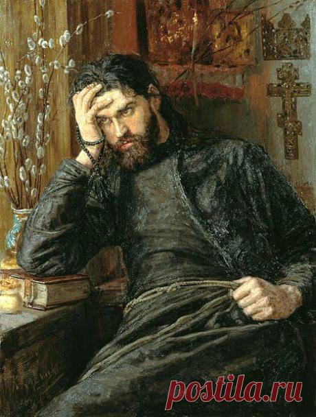 Savitsky, Konstantin (1844-1905) - 1897 Monk Inok. Konstantin Apollonovich Savitsky was a Russian realist painter born in the city of Taganrog in the village Frankovka or Baronovka | Elena Bubnova приколол(а) это к доске Art