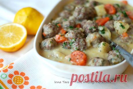 Кухня турецких тетушек -Terbiyeli köfte / Кёфте (тефтели) в лимонно-яичном соусе.