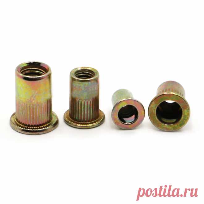M3 M4 M5 M6 M8 M10 M12 Плоские метрические резьбовые гайки с заклепками Цветной цинковый фланец из углеродистой стали Rivnut Вставка Nutsert Гайки Застежка | AliExpress