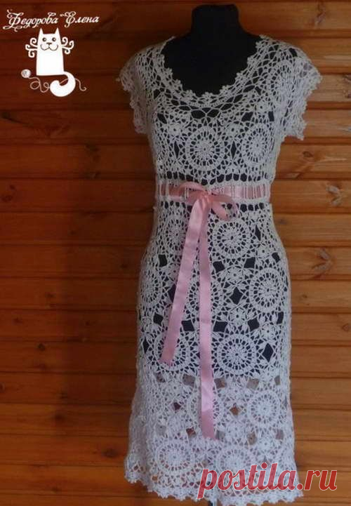 Вязаное платье крючком + схема и описание | Укрась свой мир!