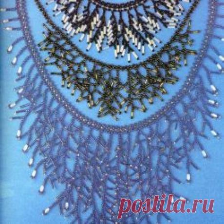 Комплекты «Иней» / Колье, бусы, ожерелья, Серьги / Biserok.org