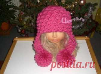 Шапочка с шишечками для девочки МК - Описание вязания, схемы вязания крючком и спицами | Узорчик.ру