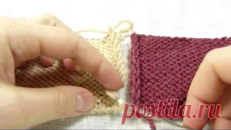 Сшивание вязаных деталей крючком без дополнительной нити / Invisible knitted seam