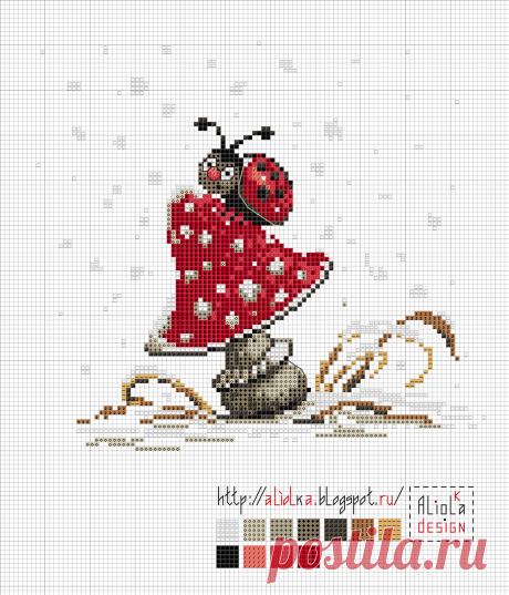 Aliolka design: Первый снег. Божья коровка.