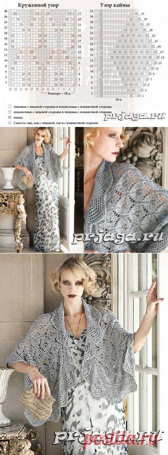 Вязаные накидки кружевным узором