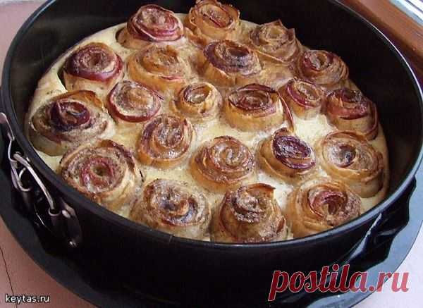 Шарлотка с «розами»