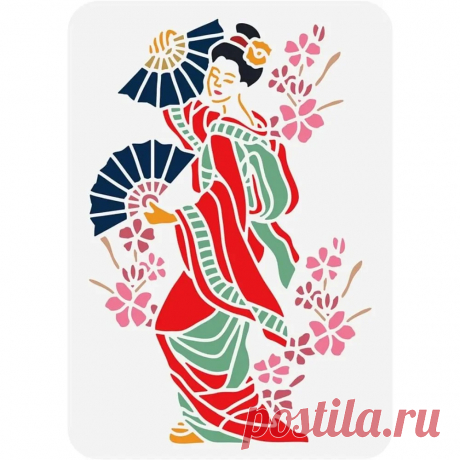 Plantillas de Geisha japonesas, 8x12 pulgadas, bailarina Oriental, plantillas de pintura reutilizables de plástico grande, plantillas para álbum de recortes, piso - AliExpress