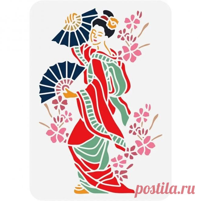 Plantillas de Geisha japonesas, 8x12 pulgadas, bailarina Oriental, plantillas de pintura reutilizables de plástico grande, plantillas para álbum de recortes, piso - AliExpress