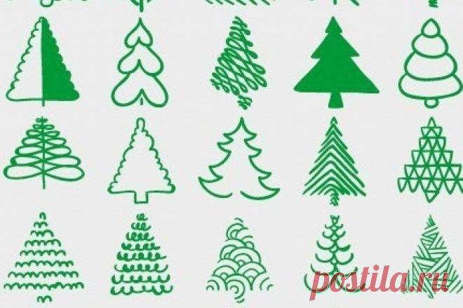 Учимся рисовать ёлки — Сделай сам, идеи для творчества - DIY Ideas
