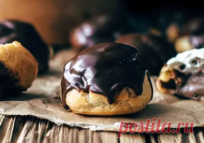 Заварные пирожные с шоколадной начинкой и ганашем – как приготовить