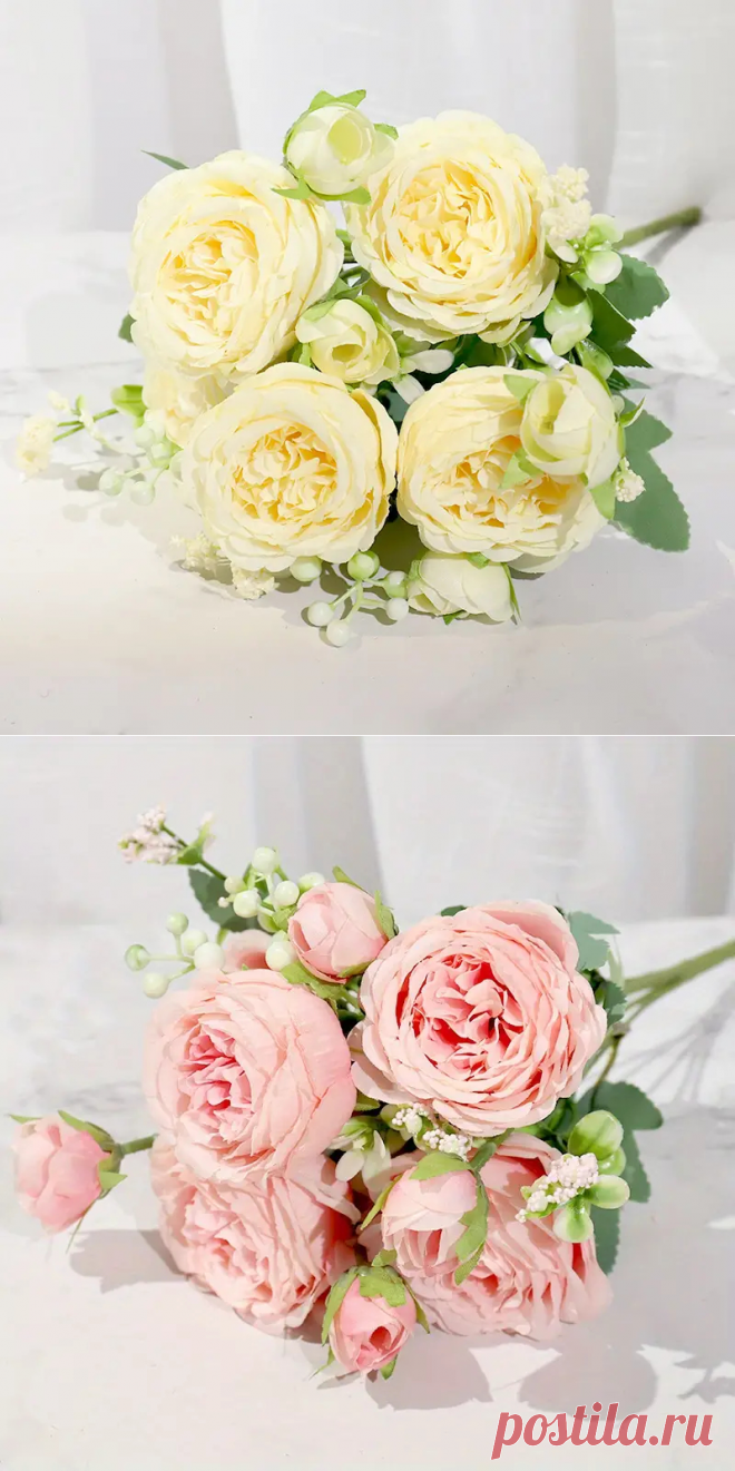 Silk Peony Artificial Flowers Rose Wedding Home Diy - Temu
