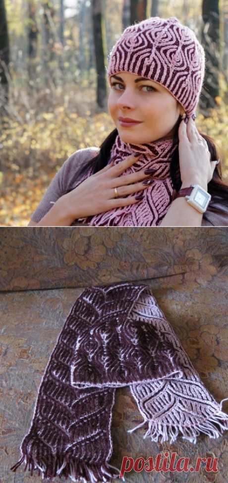 Шапочка и шарф в технике &quot;Бриошь&quot;