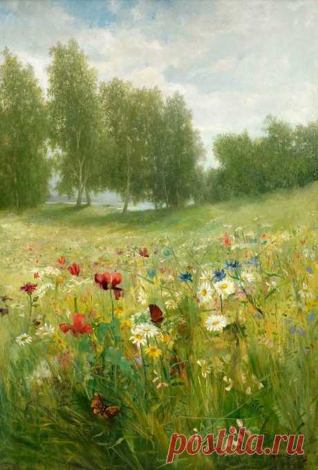 Anna Billing (1849−1927) — Grönskande sommaräng, 1895 год