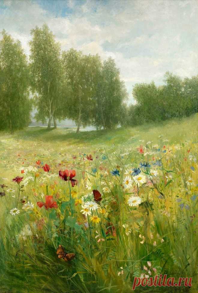 Anna Billing (1849−1927) — Grönskande sommaräng, 1895 год