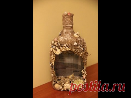 Декорирование бутылки &quot;3D&quot; (bottle decoration).