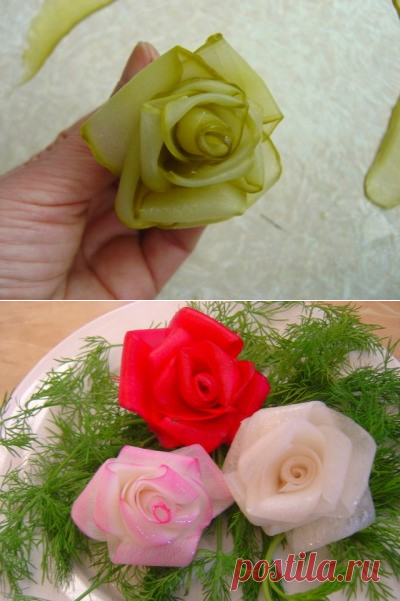 Розочки для вас! Из овощей! (пошагово) : Украшение блюд. Шаг-за-шагом
