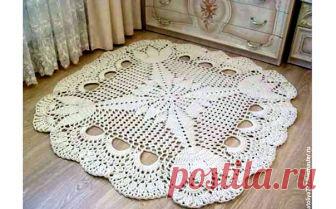 Коврик с тюльпанами в технике филейного вязания Коврик с тюльпанами в технике филейного вязания. Схема