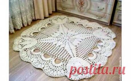Коврик с тюльпанами в технике филейного вязания Коврик с тюльпанами в технике филейного вязания. Схема