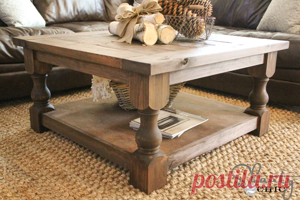 DIY Square Coffee Table - Shanty 2 Chic Hey guys!  I am LOVING my latest knock off piece!  I fell in love with the inspiration piece in a popular home decor catalog and had to have something like it!!  I enlisted the help of our sweet and talented friend, Ana White, on this project and boy did she deliver! Ahhhh I am so…