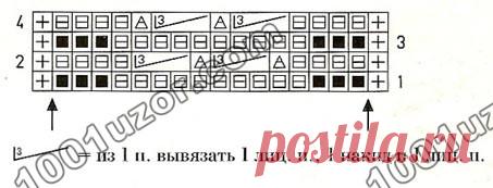 1001 узор. Узоры спицами. Структурные (комбинированные) узоры, узор 11
