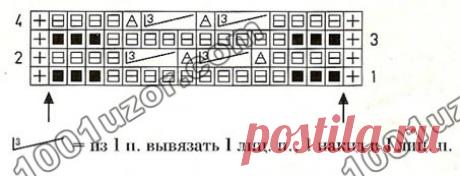 1001 узор. Узоры спицами. Структурные (комбинированные) узоры, узор 11