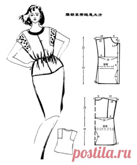 Летняя блузка с отделкой по пройме