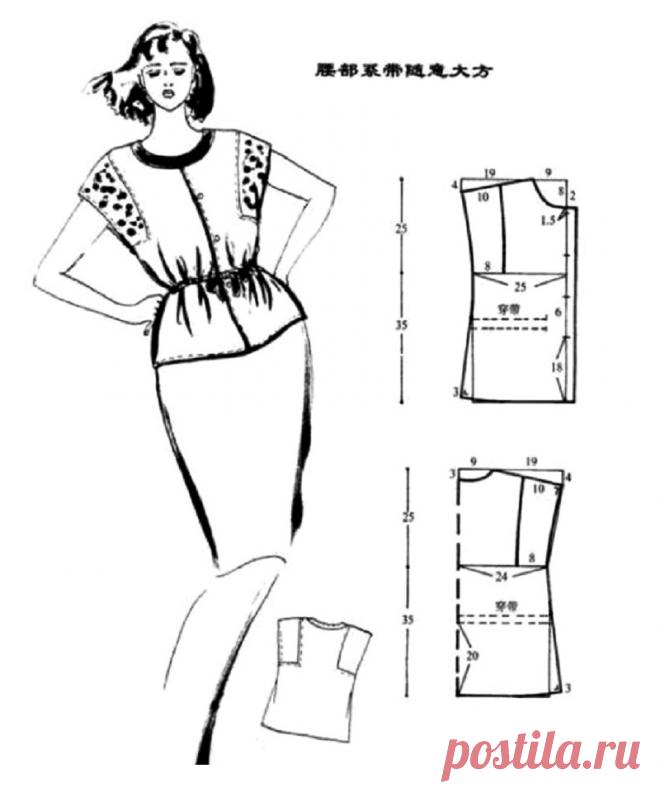 Летняя блузка с отделкой по пройме