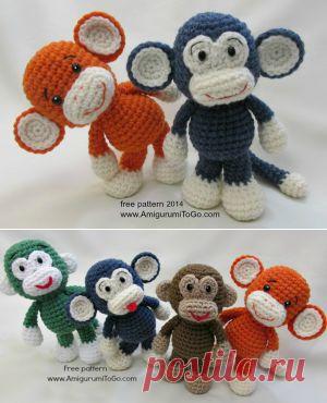 Смешная вязаная обезьянка амигуруми