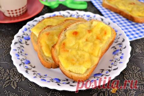 Гренки с яблоком и сыром фото рецепт приготовления