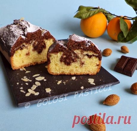 Прожорливое Пироги: Plumcake мраморным шоколадом и миндалем