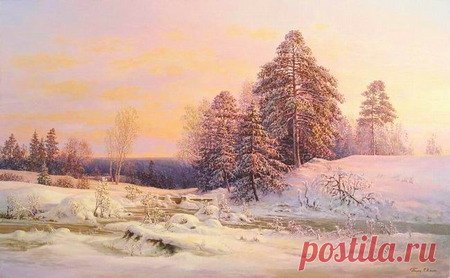 Святая Русь, художник Сергей Панин 
Зима уходящая

Ласковый день
В зимнем лесуБелый снег, как дух святой, ложитсяНа поляны, горы и дома,И кружится над землёй, кружитсяБогомольная, прекрасная зима.В белом платьице своём искристомДева чи…