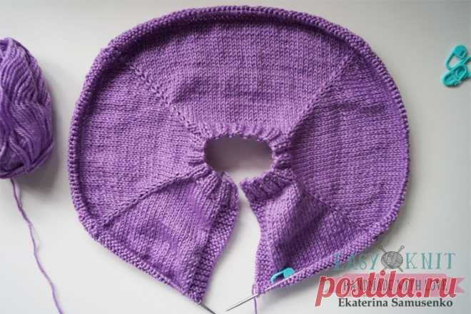 Кардиган регланом сверху на девочку спицами | EasyKnit.ru