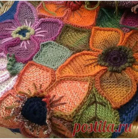 Мотив цветок, связанный спицами - Сам себе мастер - медиаплатформа МирТесен