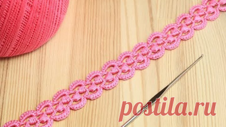 Ленточное кружево с витыми столбиками - вязание крючком - Crochet