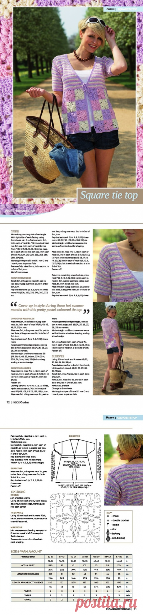 ЛЕТНИЙ ЖАКЕТИК С АЖУРНЫМИ КВАДРАТАМИ