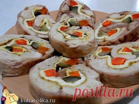 Оригинальный рулет из курицы