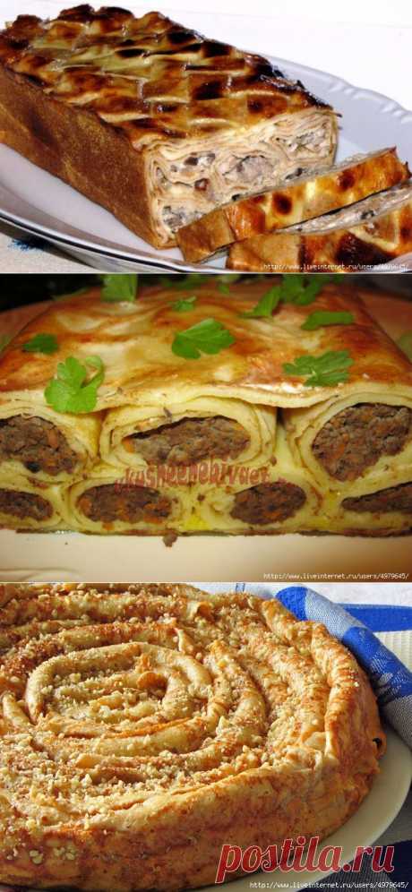 БЛИННЫЕ ПИРОГИ С РАЗНЫМИ НАЧИНКАМИ.