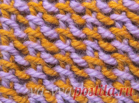 Необычные двухцветные узоры спицами с описанием и схемами | Вязальное настроение...