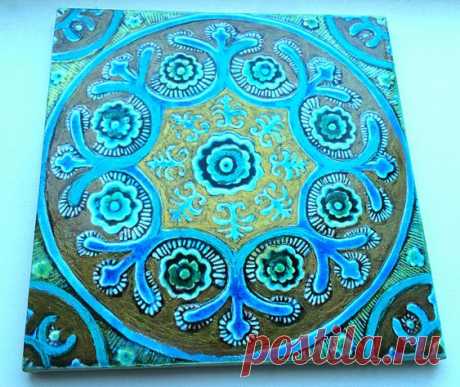 плитка бирюзовая орнамент восточный, плитка бирюзовая, восточный орн� | Плитка с восточным орнаментом | Постила