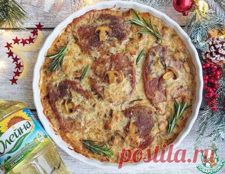 Говядина, запечённая в сливочно-грибном соусе – кулинарный рецепт