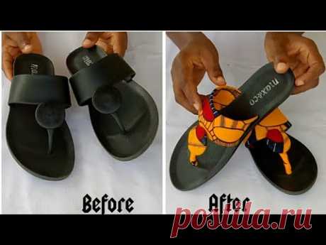 DIY Slippers revamp // DIY Ankara slippers