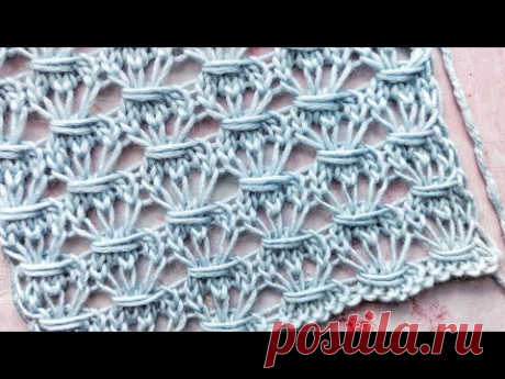 Эффектный ажурный узор спицами для джемпера, топа 🔥 Новый узор для вязания
