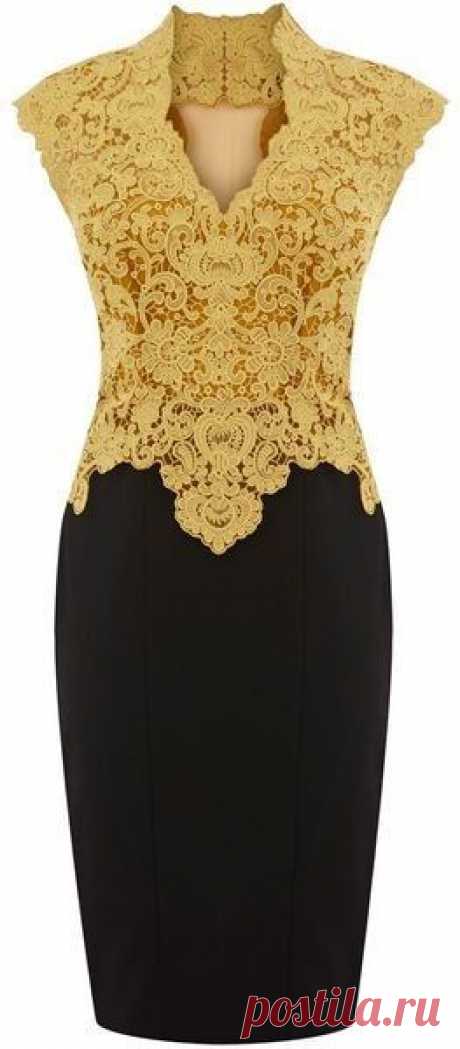 Sheer Back Lace Pencil Dress
