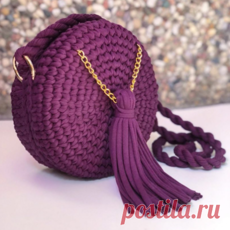 Круглая сумка крючком - мастер-класс