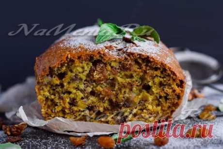 Постный банановый кекс с маком, изюмом и орехами, рецепт с фото