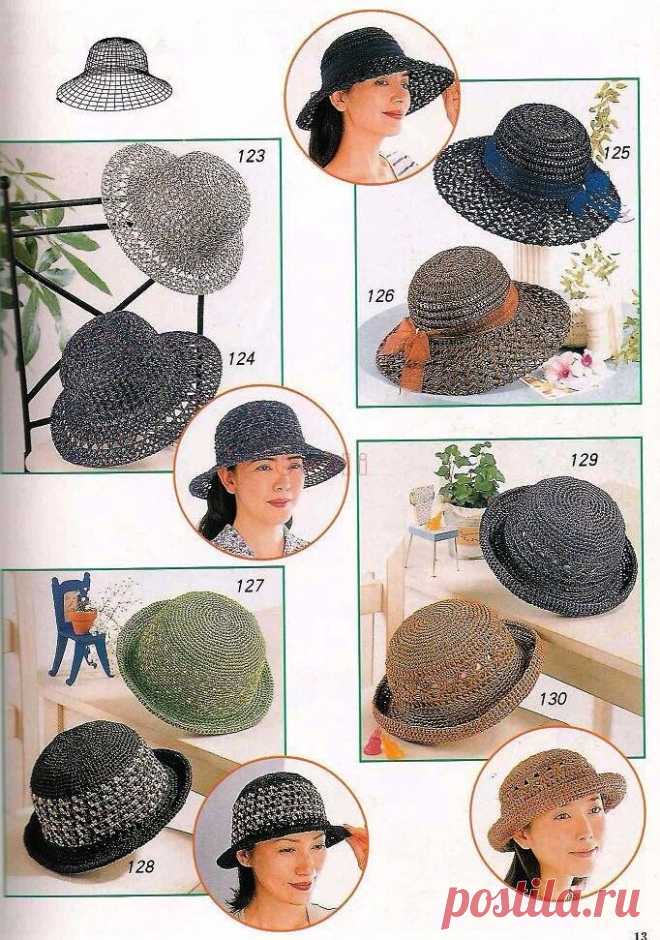 Пляжные шляпки. Схемы вязки.