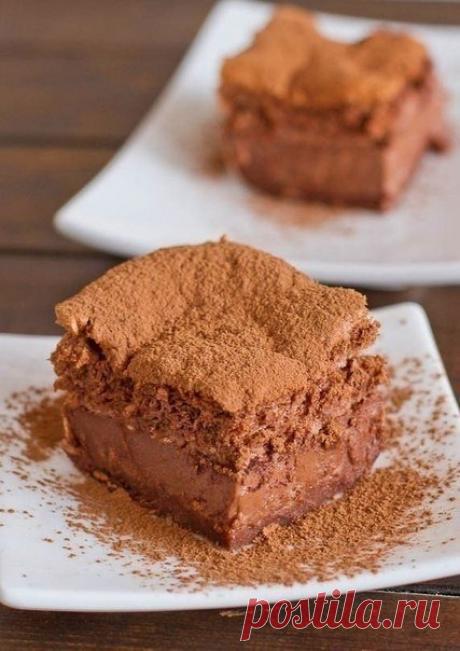 Как приготовить шоколадный волшебный пирог - рецепт, ингредиенты и фотографии