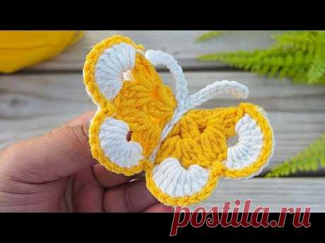 tığ işi kelebek yapılışı 🦋üç boyutlu kelebek yapımı