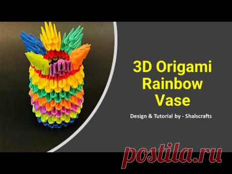This video is about how to make paper vase 3d origami. Easy and Beautiful Paper Valentines Day craft. How to make a beautiful 3D Origami vase.