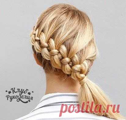 Как плести косу из 4 прядей по диагонали) / Рукоделие
